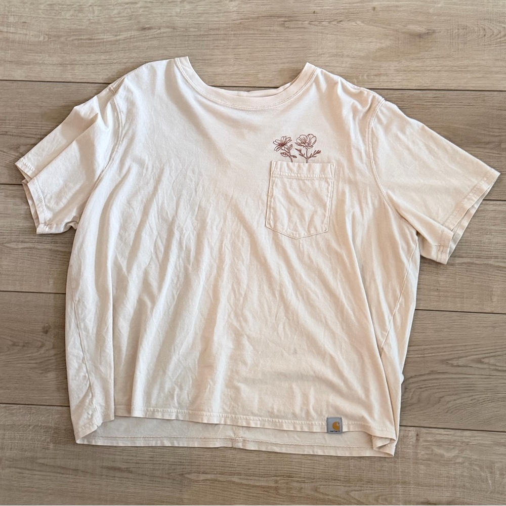 Carhartt Women's Cream Floral Pocket Tee